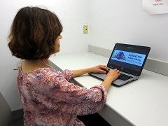 Person using a laptop